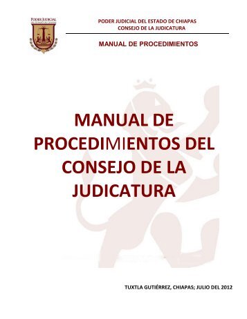 manual de procedimientos - Poder Judicial del Estado de Chiapas