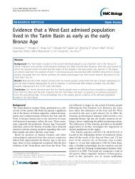 Evidence that a West-East admixed population ... - BioMed Central