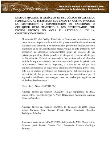 delitos fiscales. el artÃ­culo 101 del cÃ³digo fiscal de la federaciÃ³n, al ...