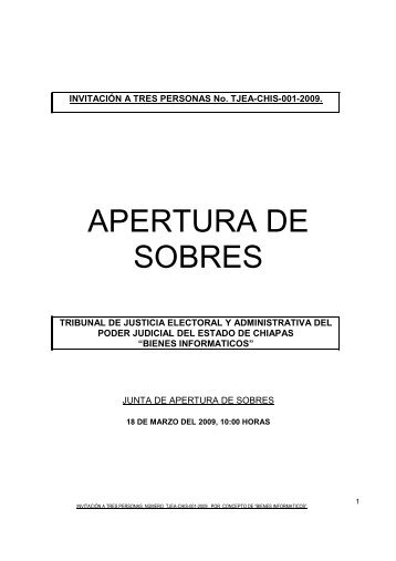 Acta de apertura de sobres - Transparencia - Poder Judicial del ...