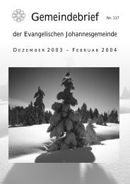 Gemeindebrief Dezember 2003