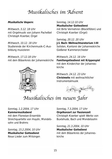 Gemeindebrief Dezember 2003