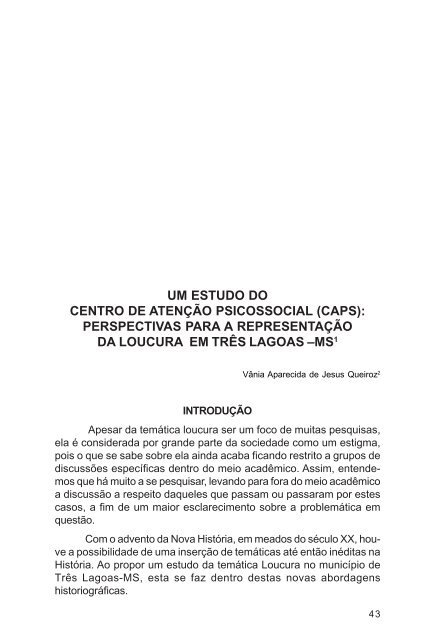 Anais Semana de HistÃ³ria 2005 - Campus de TrÃªs Lagoas