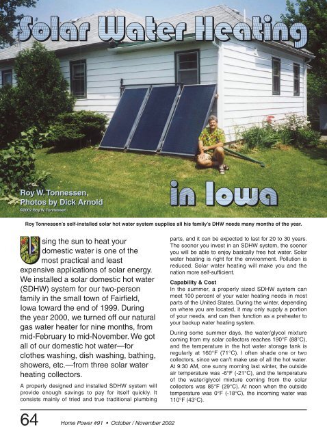 Do-It-Yourself Solar Water Heating System in Iowa - Equal Parenting ...