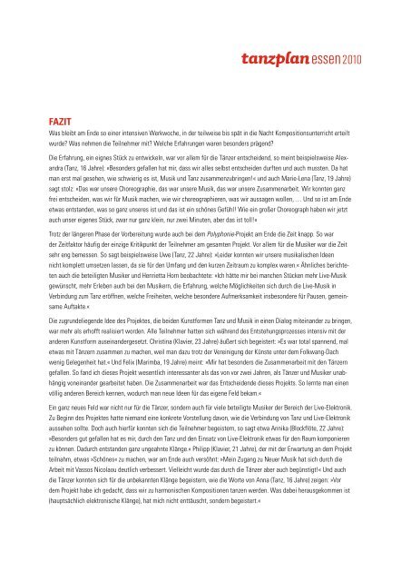 WERKWOCHE Â»POLYPHONIEÂ« - PACT Zollverein