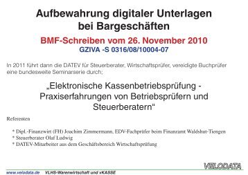 Aufbewahrung digitaler Unterlagen bei BargeschÃ¤ften - Eurobike