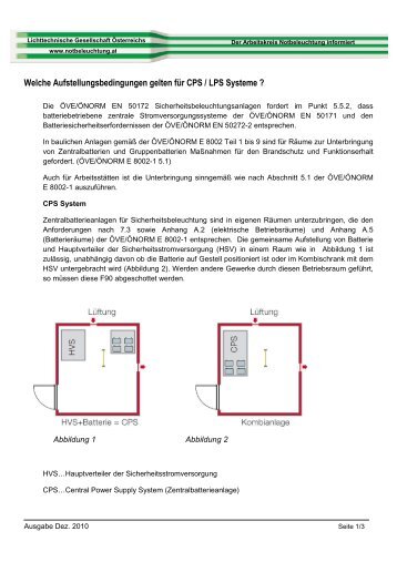 Antwort - Notbeleuchtung