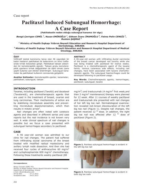 Paclitaxel Induced Subungual Hemorrhage: A Case Report