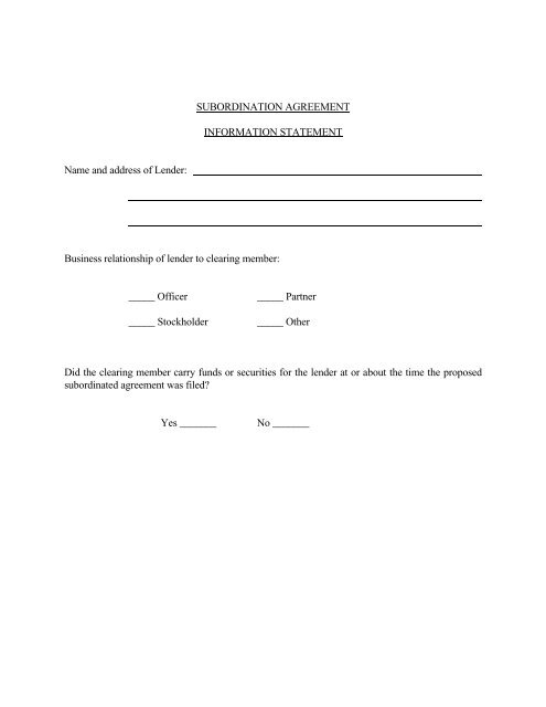 Sample Revolving Subordinated Loan Agreement