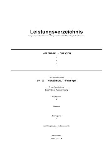 Leistungsverzeichnis