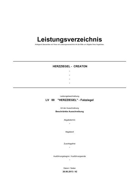 Leistungsverzeichnis