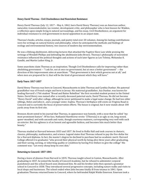 thoreau essay on civil disobedience pdf