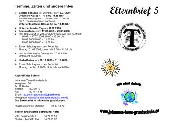 Elternbrief 5 - Sommer - Johannes-Tews-Grundschule