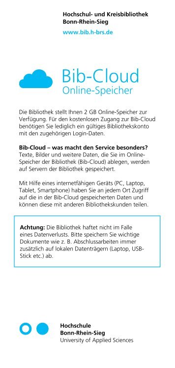 Bib-Cloud - und Kreisbibliothek Bonn-Rhein-Sieg - Hochschule ...
