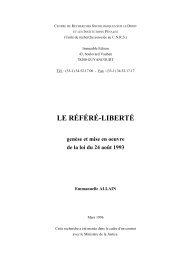 ALLAIN (E.), Le rÃ©fÃ©rÃ©-libertÃ©, genÃ¨se et mise en Åuvre de ... - Cesdip