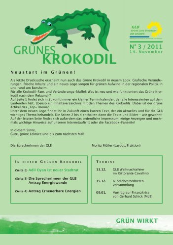 GrÃ¼nes Krokodil Nummer 3/2011 - GrÃ¼ne Liste Bensheim