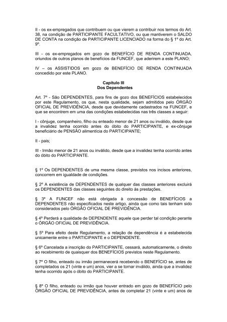 REGULAMENTO DO PLANO DE BENEFÃCIOS â REB ... - Funcef