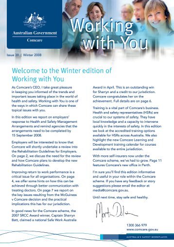 Working with you Issue 39 Winter 2008 [pdf - Comcare