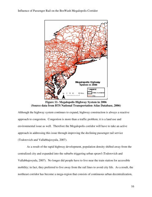 Influence of Passenger Rail on the BosWash Megalopolis Corridor ...