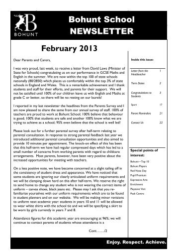 02_Newsletter Spring 1 2013 - Bohunt School