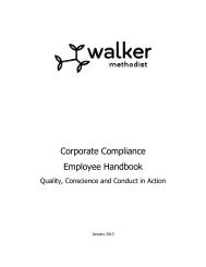 Compliance Manual - Walker Methodist