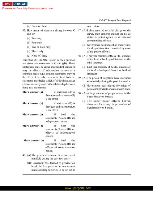 CSAT Logical Reasoning Paper-I - yashada