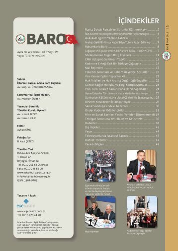 Ä°ÃÄ°NDEKÄ°LER - Ä°stanbul Barosu