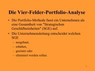 Die Vier-Felder-Portfolio-Analyse Zusammenfassung der ...