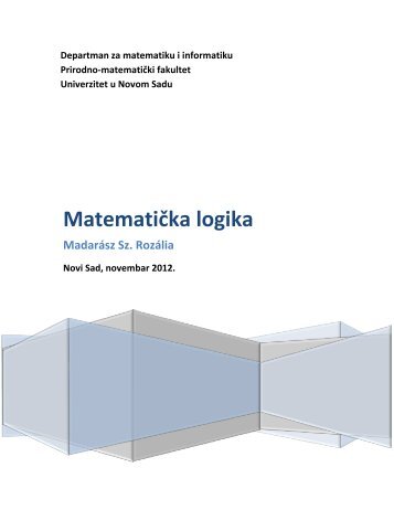 Skripte iz MatematiÄke logike - Univerzitet u Novom Sadu