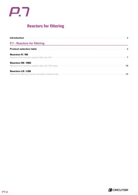 P.7 - Reactors for filtering - Circutor