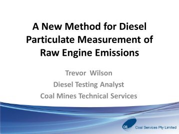 A New Method for Diesel Particulate Measurement of Raw Engine ...