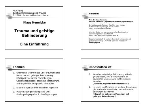 Klaus Hennicke... - Initiative zur sozialen Rehabilitation eV