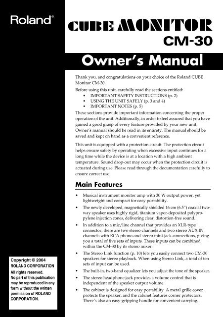 CM-30 Manual (PDF) - Roland