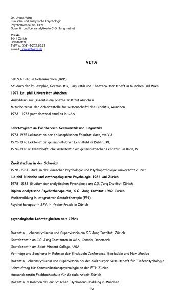 geb.5.4.1946 in Gelsenkirchen (BRD) Studium ... - von Ursula Wirtz