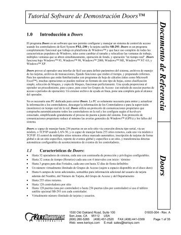 Documento de Referencia Doors - Keri Systems