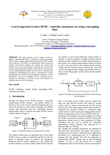 controller parameters by using a decoupling filter