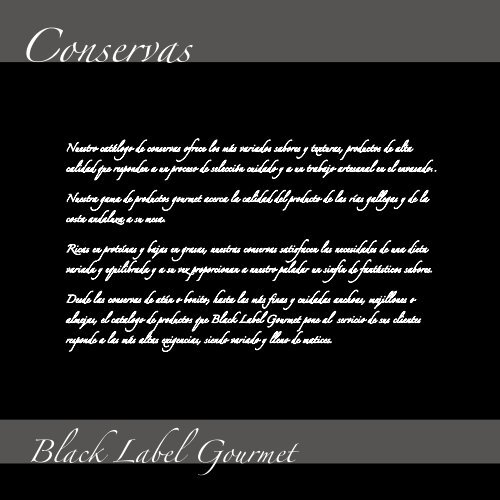 Catalogo conservas black label gourmet 2015