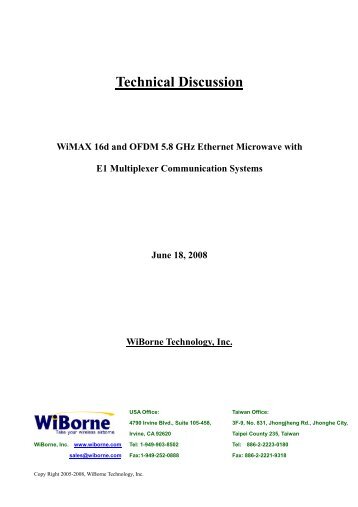 WiMAX 16d / OFDM 5.8GHz and E1 Mux - WiBorne.com