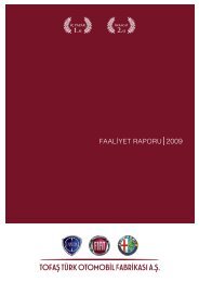 tofaÅ tÃ¼rk otomobil fabrikasÄ± a.Å 2009 faaliyet raporu