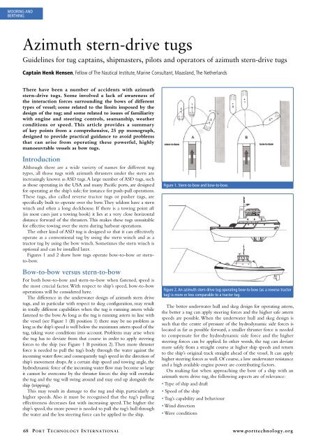 Azimuth stern-drive tugs - Port Technology International