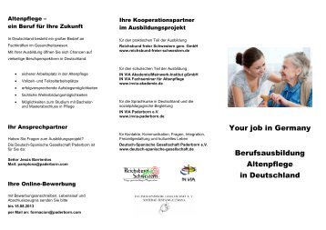 Flyer Ausbildung Altenpflege Paderborn ... - IN VIA Akademie