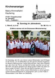 Kirchenanzeiger - Pfarrei MARIA HIMMELFAHRT Kaufering