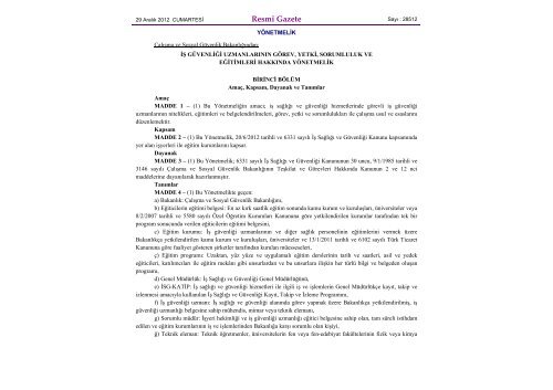 ISG UzmanlarÄ±nÄ±n Gorev, Yetki, Sorumluluk ve ... - Enofis.com.tr