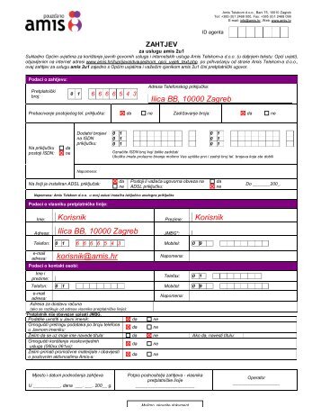 primjer ispunjenog zahtjeva za 2 u 1 uslugu (PDF) - Amis Telekom ...