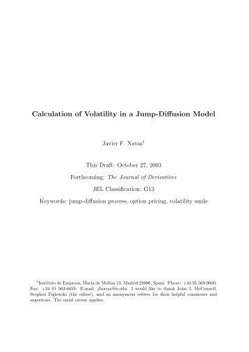 Calculation of Volatility in a Jump-Diffusion Model