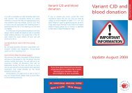 Variant CJD and blood donation (PDF, 62K) - National Blood Service