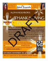 THANKSGIVING FOOD DRIVE - Hawaii Foodbank