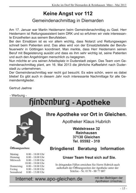 Download - Kirche im Dorf für Diemarden und Reinhausen