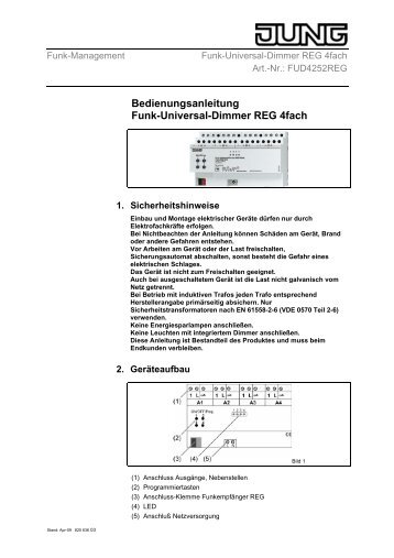 Bedienungsanleitung Funk-Universal-Dimmer REG 4fach - Avolta