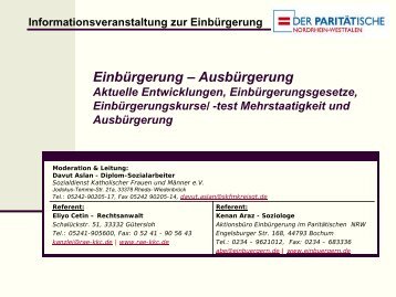 Eine Präsentation der Informationsveranstaltung in Rheda ...